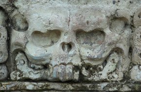 A detail from aptly-named Temple associated with Skull at Palenque